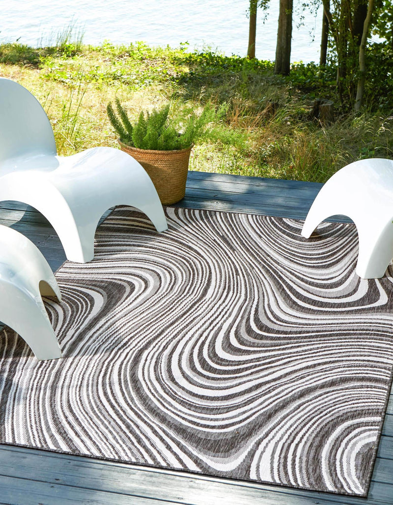 Urban Terrace Collection Area Rug - Soho Rectangle Charcoal  lifestyle 0