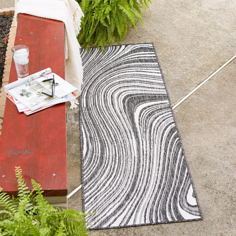 Urban Terrace Collection Area Rug - Soho Runner Charcoal  lifestyle 118