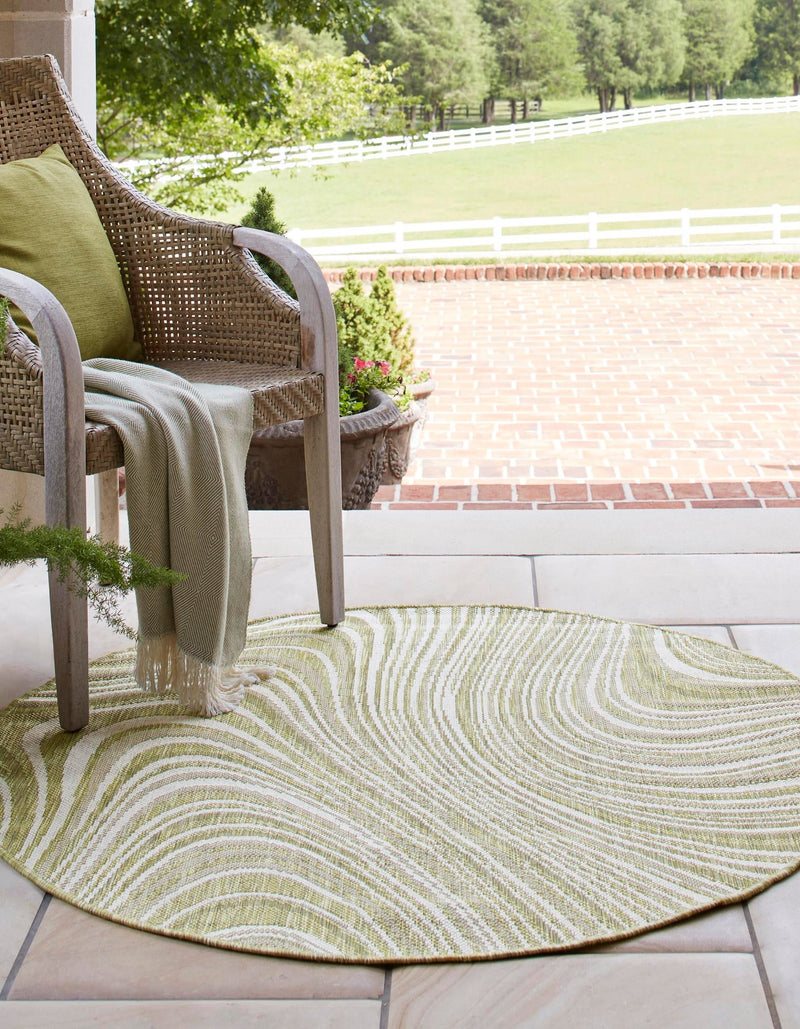 Urban Terrace Collection Area Rug - Soho Round Green  lifestyle 72