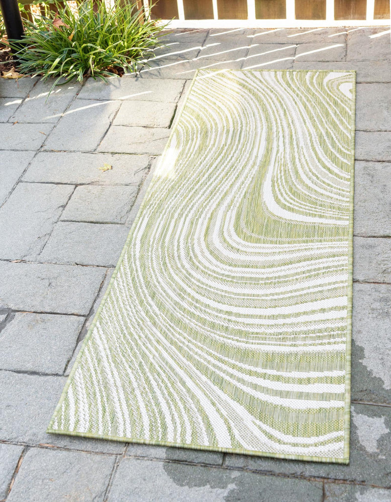 Urban Terrace Collection Area Rug - Soho Runner Green  lifestyle 65