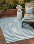 Seaside Stripes Collection Area Rug - Cabana (Light Aqua)