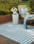 Seaside Stripes Collection Area Rug - Cabana (Light Aqua)