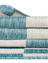 Seaside Stripes Collection Area Rug - Cabana (Light Aqua)