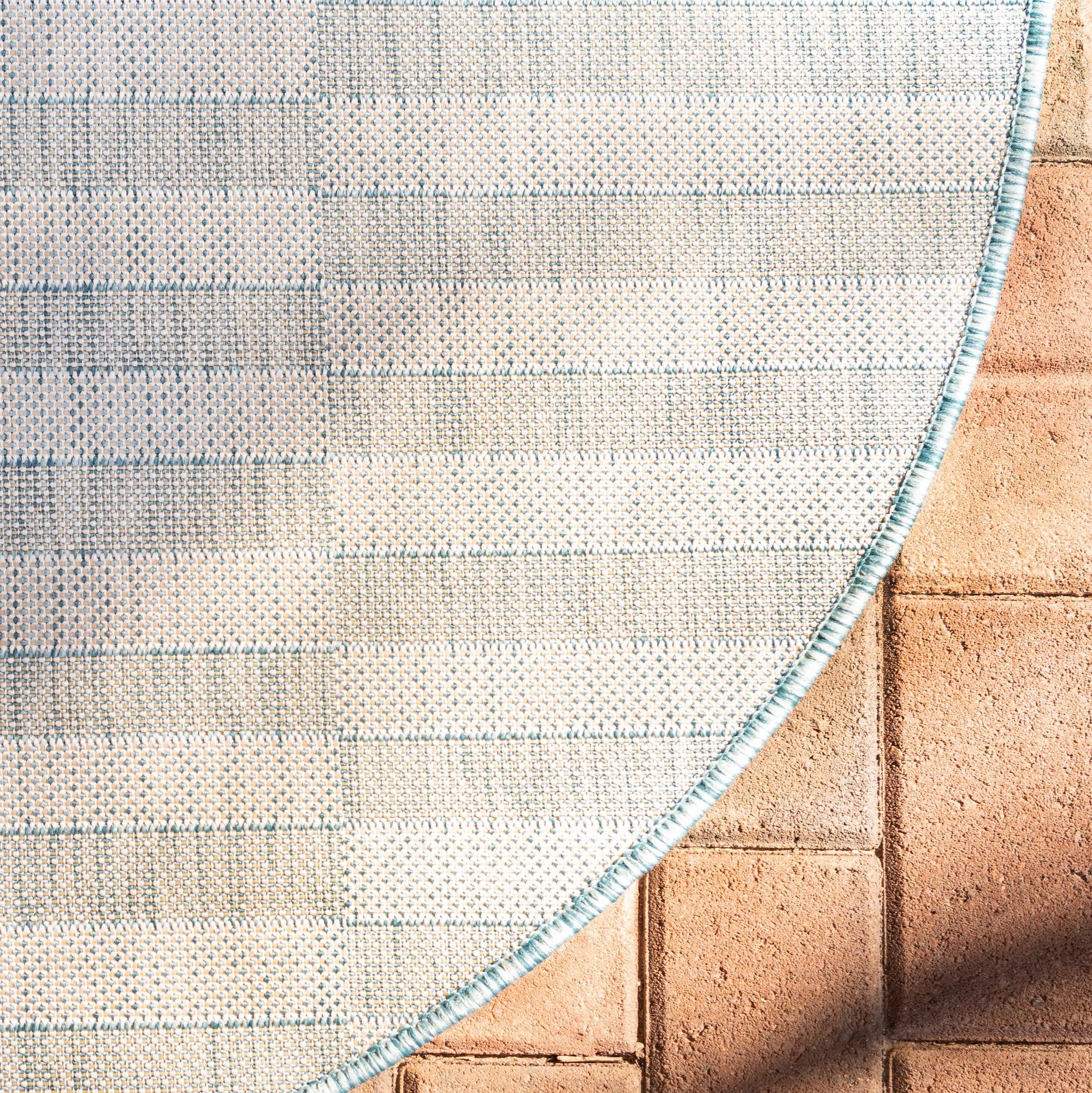 Seaside Stripes Collection Area Rug - Cabana (Light Aqua)