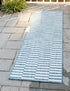 Seaside Stripes Collection Area Rug - Cabana (Light Aqua)