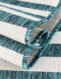 Seaside Stripes Collection Area Rug - Cabana (Teal)