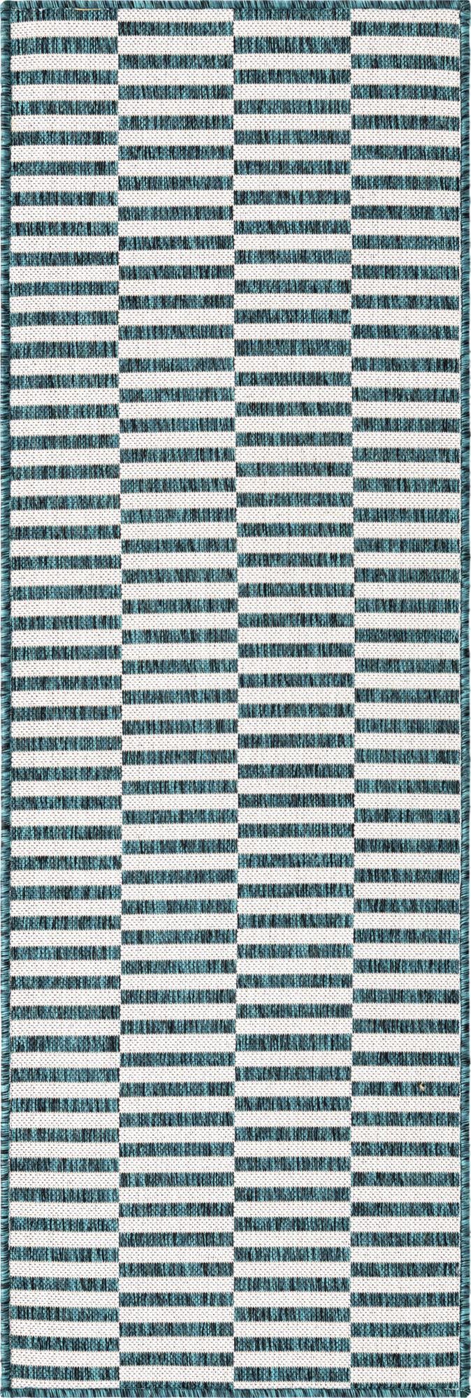 Seaside Stripes Collection Area Rug - Cabana (Teal)