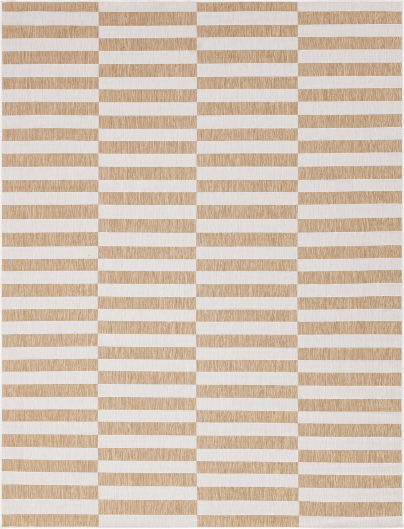 Patio Stripe Harmony Collection Area Rug - Cabana (Taupe) Rectangle Taupe Main