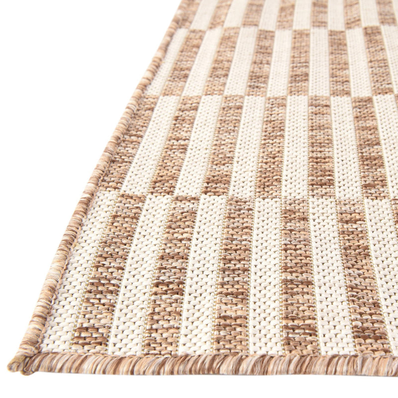 Patio Stripe Harmony Collection Area Rug - Cabana (Taupe) Rectangle Taupe  lifestyle 12