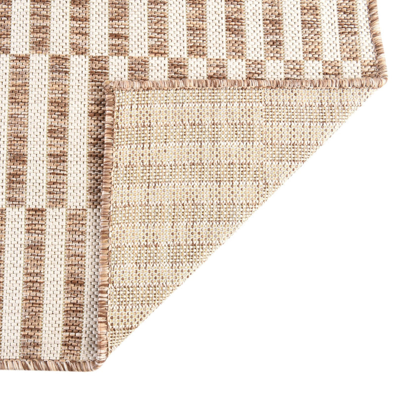 Patio Stripe Harmony Collection Area Rug - Cabana (Taupe) Rectangle Taupe  lifestyle 13