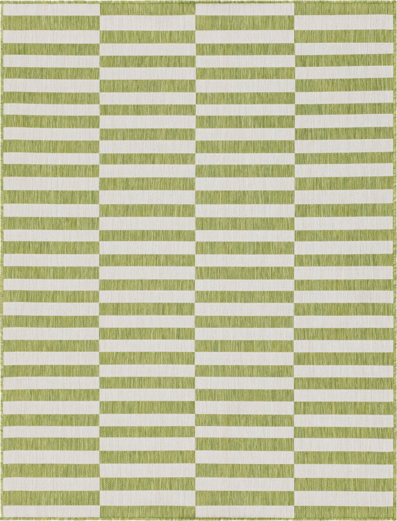 Patio Stripe Harmony Collection Area Rug - Cabana (Green) Rectangle Green Main