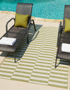 Patio Stripe Harmony Collection Area Rug - Cabana (Green) Rectangle Green  lifestyle 0