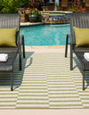 Patio Stripe Harmony Collection Area Rug - Cabana (Green) Rectangle Green  lifestyle 3