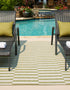 Seaside Stripes Collection Area Rug - Cabana (Green)