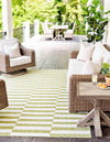 Patio Stripe Harmony Collection Area Rug - Cabana (Green) Rectangle Green  lifestyle 5