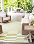 Seaside Stripes Collection Area Rug - Cabana (Green)