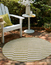 Patio Stripe Harmony Collection Area Rug - Cabana (Green) Round Green  lifestyle 4