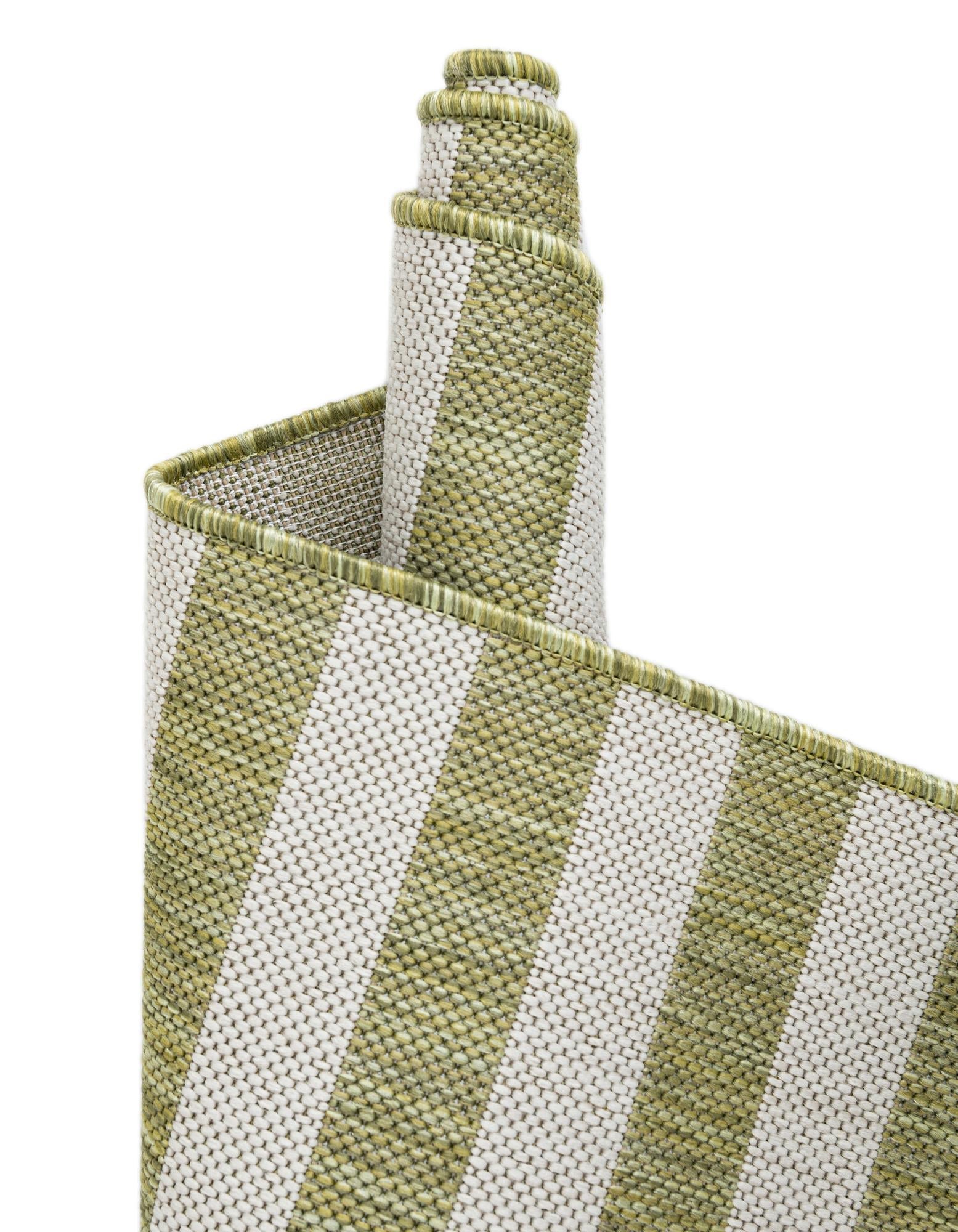 Seaside Stripes Collection Area Rug - Cabana (Green)