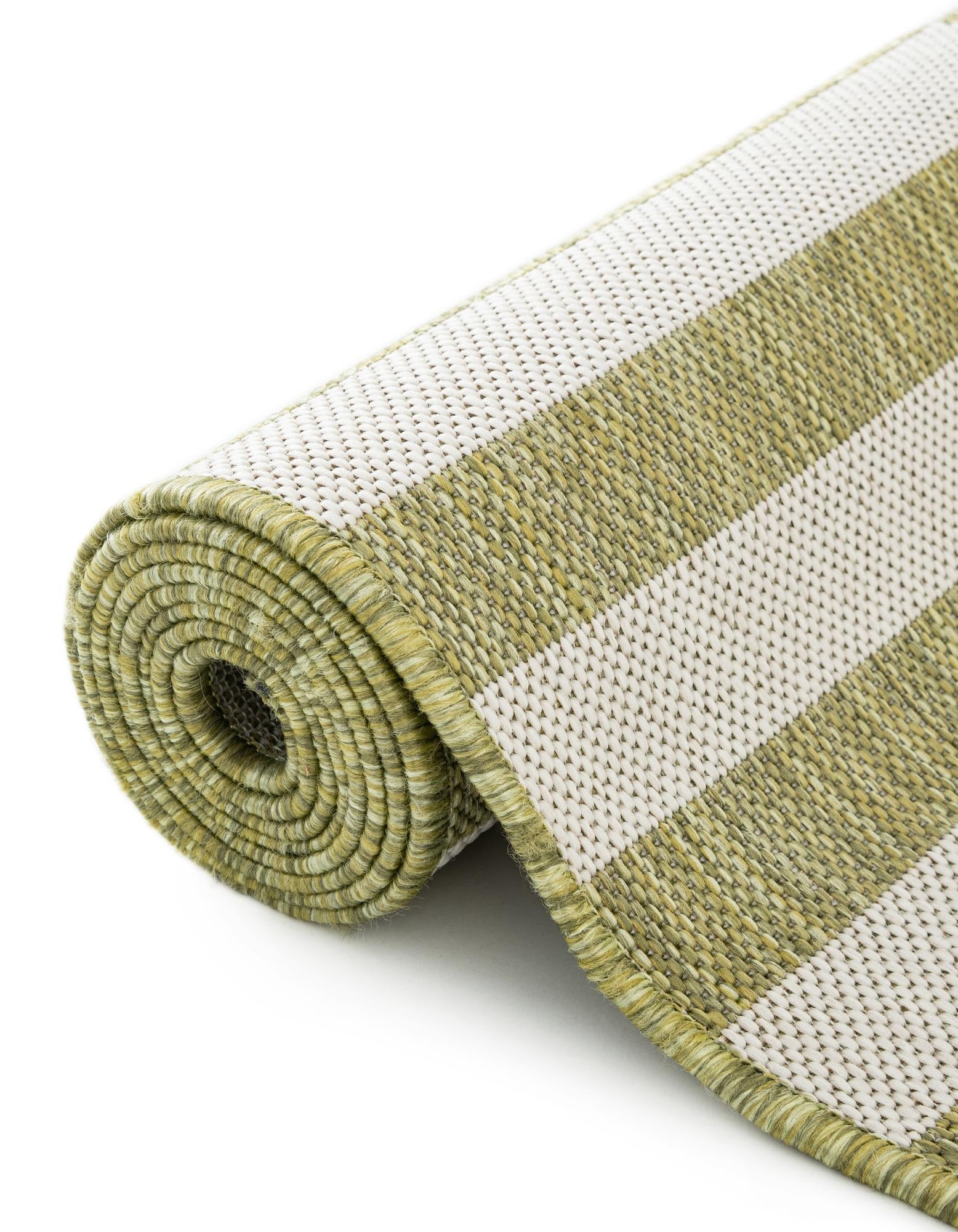 Seaside Stripes Collection Area Rug - Cabana (Green)