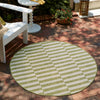 Patio Stripe Harmony Collection Area Rug - Cabana (Green) Round Green  lifestyle 35