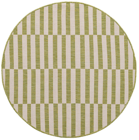 Seaside Stripes Collection Area Rug - Cabana (Green)