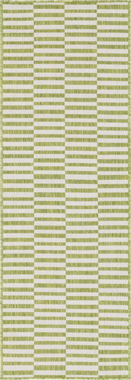 Seaside Stripes Collection Area Rug - Cabana (Green)