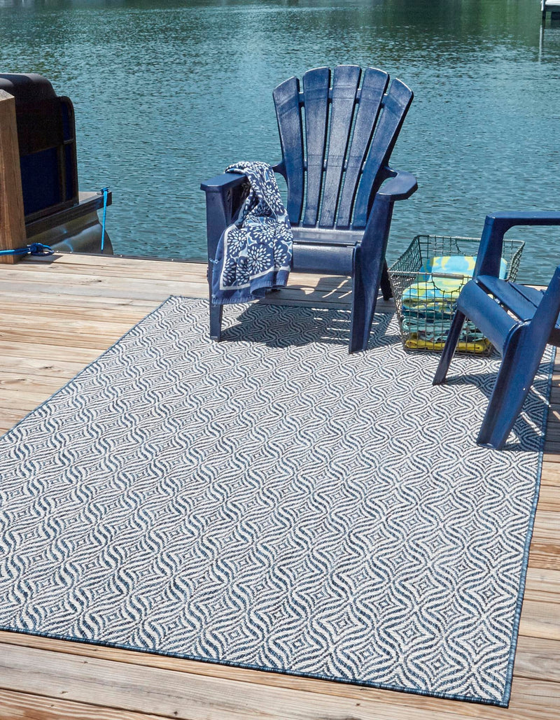 Garden Lattice Oasis Collection Area Rug -  Terrace Rectangle Blue  lifestyle 0