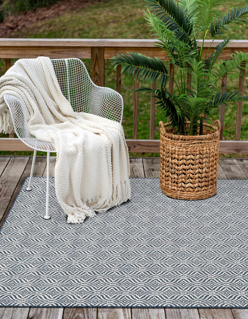 Garden Lattice Oasis Collection Area Rug -  Terrace Rectangle Blue  lifestyle 23