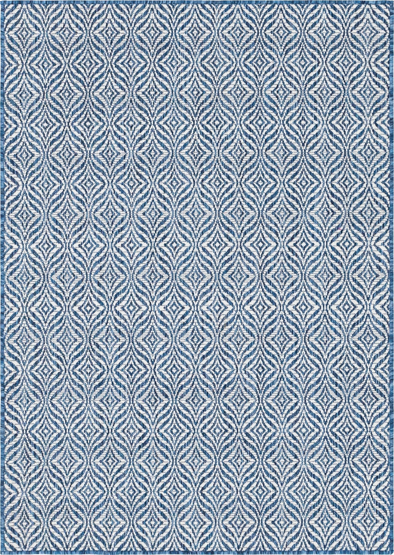 Garden Lattice Oasis Collection Area Rug -  Terrace Rectangle Blue Main