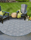 Garden Lattice Oasis Collection Area Rug -  Terrace Round Blue  lifestyle 133