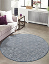 Garden Lattice Oasis Collection Area Rug -  Terrace Round Blue  lifestyle 145