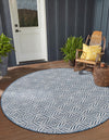 Garden Lattice Oasis Collection Area Rug -  Terrace Round Blue  lifestyle 157