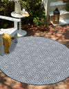 Garden Lattice Oasis Collection Area Rug -  Terrace Round Blue  lifestyle 181