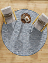 Garden Lattice Oasis Collection Area Rug -  Terrace Round Blue  lifestyle 217