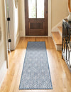 Garden Lattice Oasis Collection Area Rug -  Terrace Runner Blue  lifestyle 146