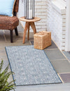 Garden Lattice Oasis Collection Area Rug -  Terrace Runner Blue  lifestyle 158