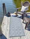 Garden Lattice Oasis Collection Area Rug -  Terrace Runner Blue  lifestyle 182