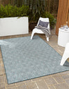 Garden Lattice Oasis Collection Area Rug -  Terrace Rectangle Teal  lifestyle 16