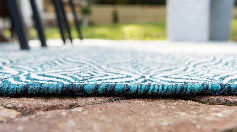 Garden Lattice Oasis Collection Area Rug -  Terrace Rectangle Teal  lifestyle 23