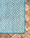 Garden Lattice Oasis Collection Area Rug -  Terrace Rectangle Teal  lifestyle 25