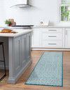 Garden Lattice Oasis Collection Area Rug -  Terrace Runner Teal  lifestyle 3