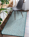 Garden Lattice Oasis Collection Area Rug -  Terrace Runner Teal  lifestyle 7