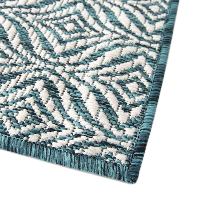 Garden Lattice Oasis Collection Area Rug -  Terrace Runner Teal  lifestyle 18