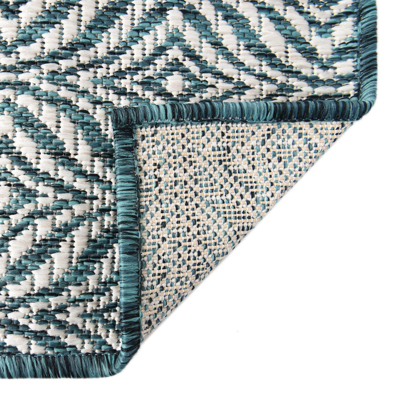 Garden Lattice Oasis Collection Area Rug -  Terrace Runner Teal  lifestyle 22