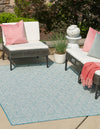 Garden Lattice Oasis Collection Area Rug -  Terrace Rectangle Aqua  lifestyle 10