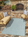 Garden Lattice Oasis Collection Area Rug -  Terrace Rectangle Aqua  lifestyle 34