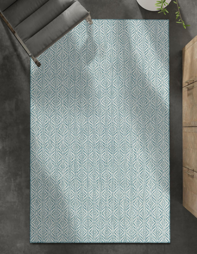 Garden Lattice Oasis Collection Area Rug -  Terrace Rectangle Aqua  lifestyle 64