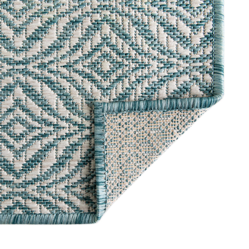 Garden Lattice Oasis Collection Area Rug -  Terrace Rectangle Aqua  lifestyle 92