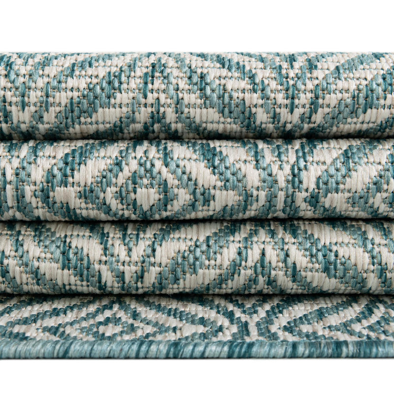 Garden Lattice Oasis Collection Area Rug -  Terrace Rectangle Aqua  lifestyle 98