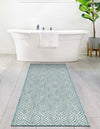 Garden Lattice Oasis Collection Area Rug -  Terrace Runner Aqua  lifestyle 196